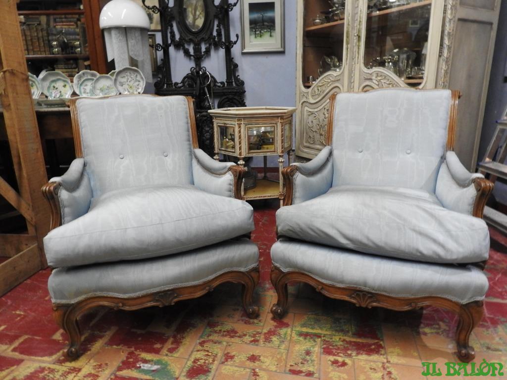 PAIR OF ANCIENT CHAIRS ARMCHAIRS WALNUT BERGERE PERIOD EARLY 900