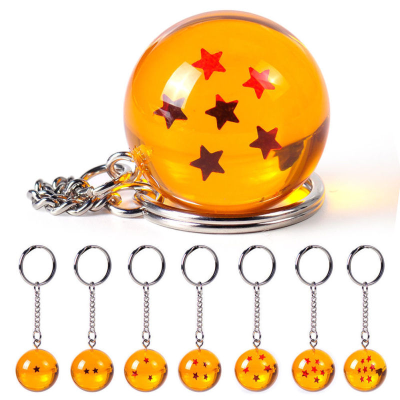 Cosplay Dragon Ball Z DBZ Crystal Ball 7 Stars Keychain Pendant Keyring new