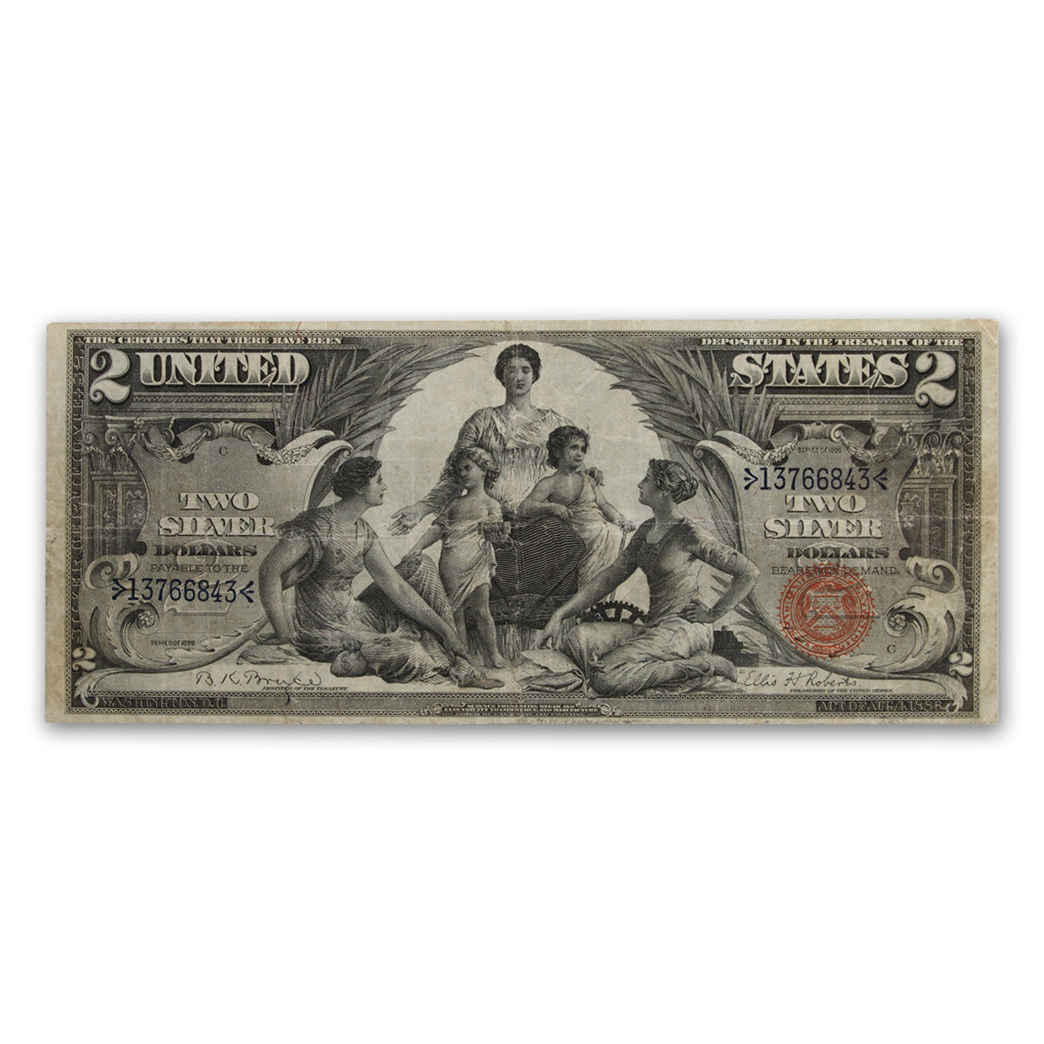 1896 $2.00 Silver Certificate Educational Note VF-25 PMG