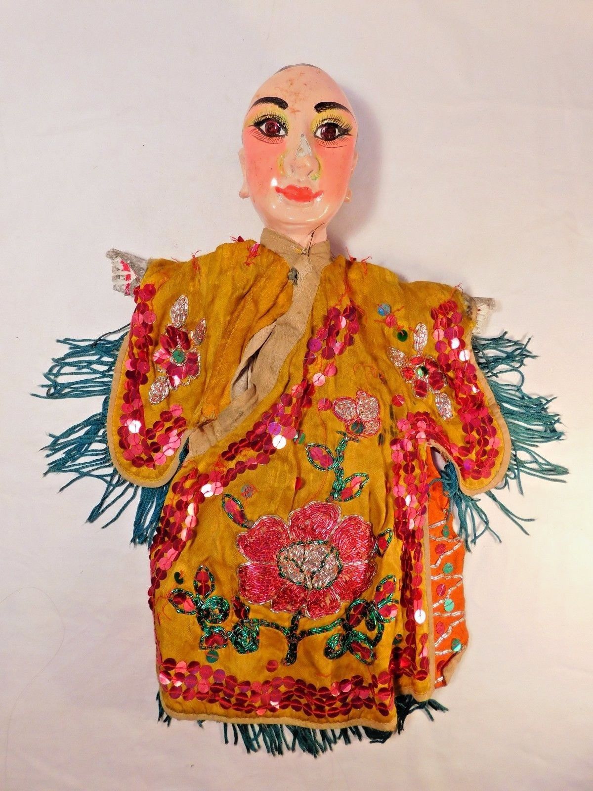 Early 20th C.Vintage Taiwanese Budaixi Hand Puppet Opera Dolls- LOT of 8