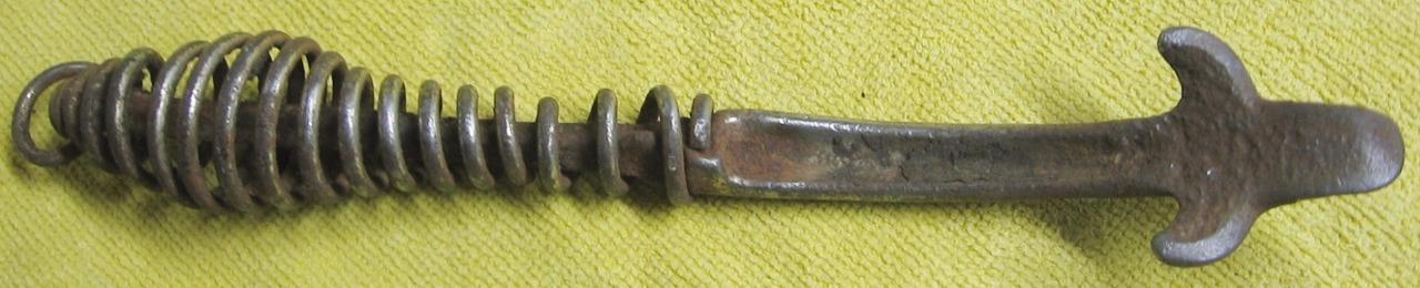 Primitive Antique Cast Iron Ornate South Bend Wood Stove Lid Lifter Handle