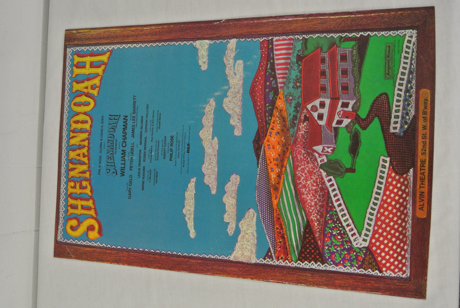 SHENANDOAH POSTER WINDOW CARD THEATER BROADWAY THICK CARD STOCK FRAMED 1st Ed.