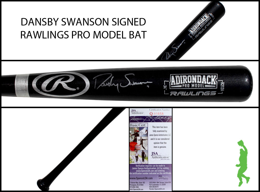 DANSBY SWANSON AUTOGRAPHED SIGNED RAWLINGS PRO MODEL BASEBALL BAT BRAVES JSA COA