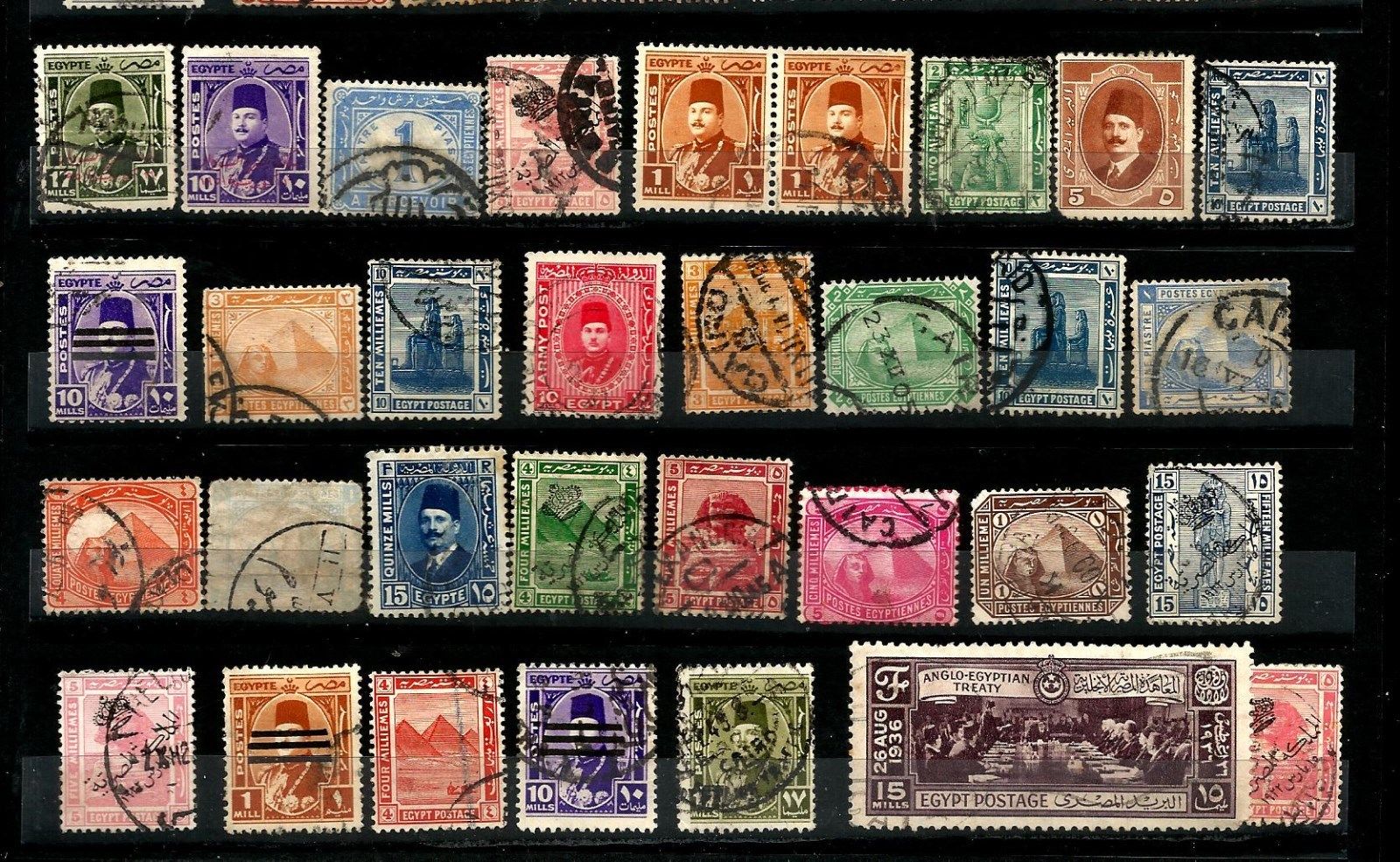 EGYPT OLD USED LOT STAMPS OFFICIAL , REVENUES , MILITARY , DUES  POSTAGE RARE