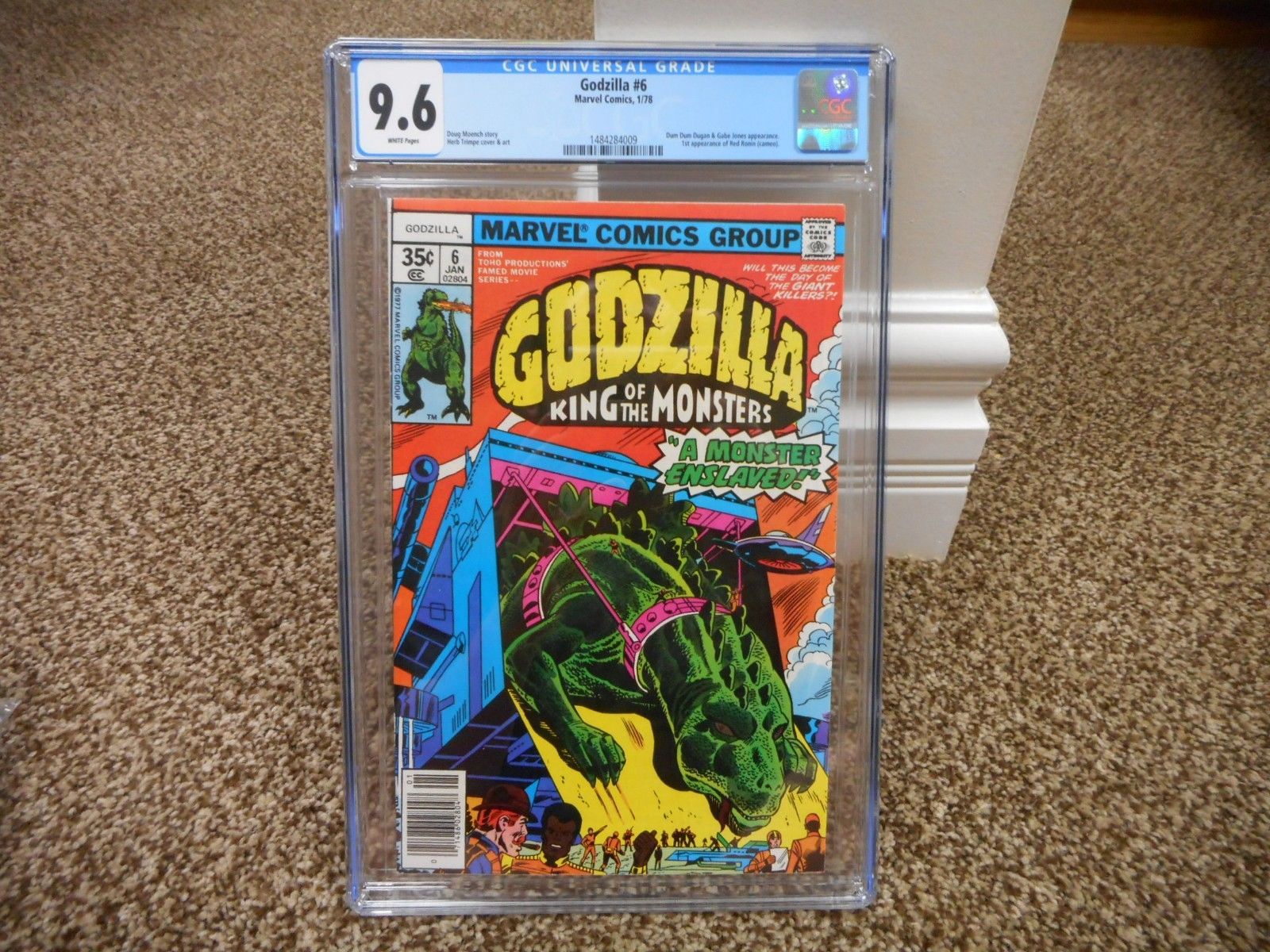 Godzilla 6 cgc 9.6 Marvel 1978 1st appearance of Red Robin movie WHITE pages NM