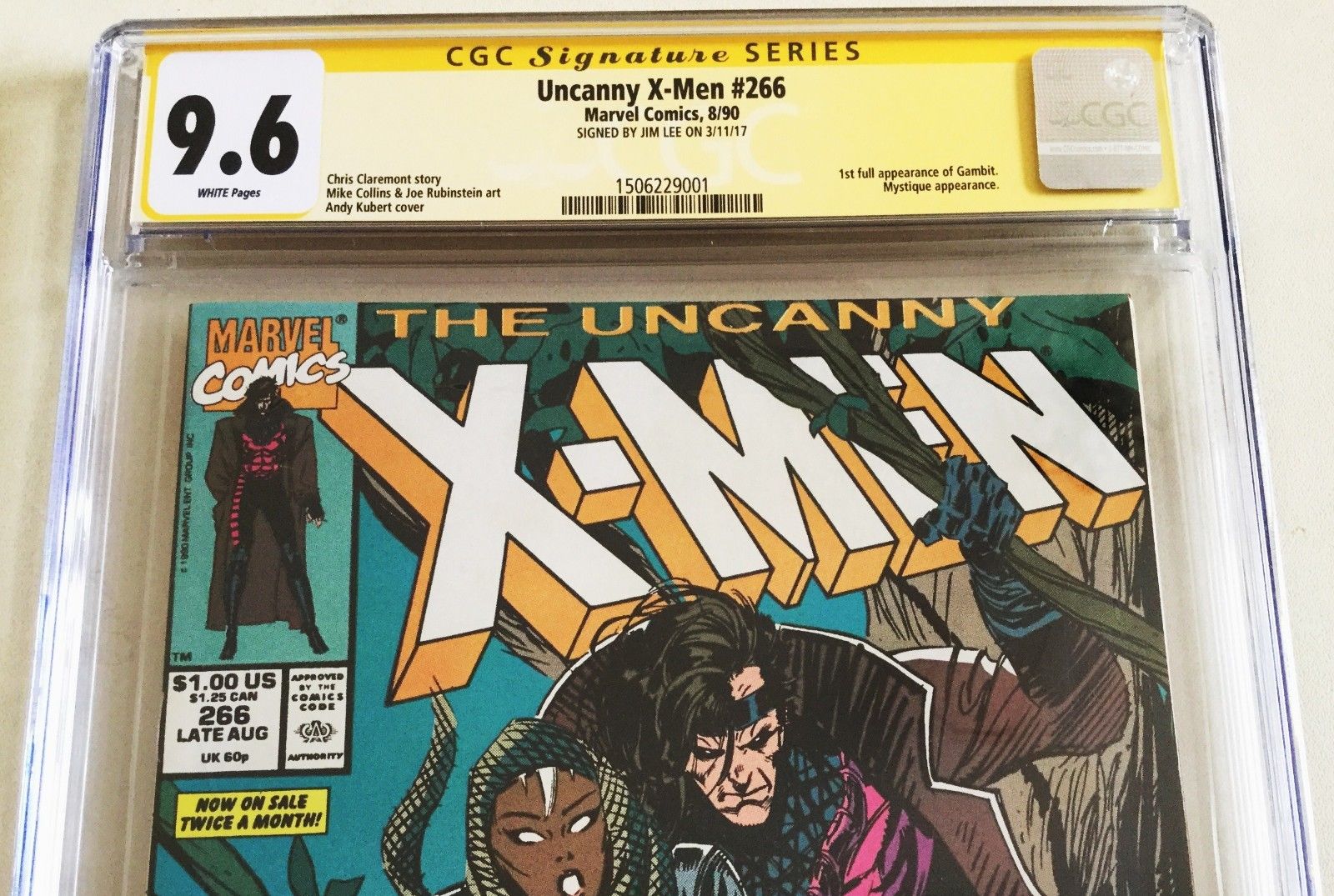 UNCANNY X-MEN #266 CGC 9.6 FIRST APPEARANCE OF GAMBIT - SIGNED BY JIM LEE