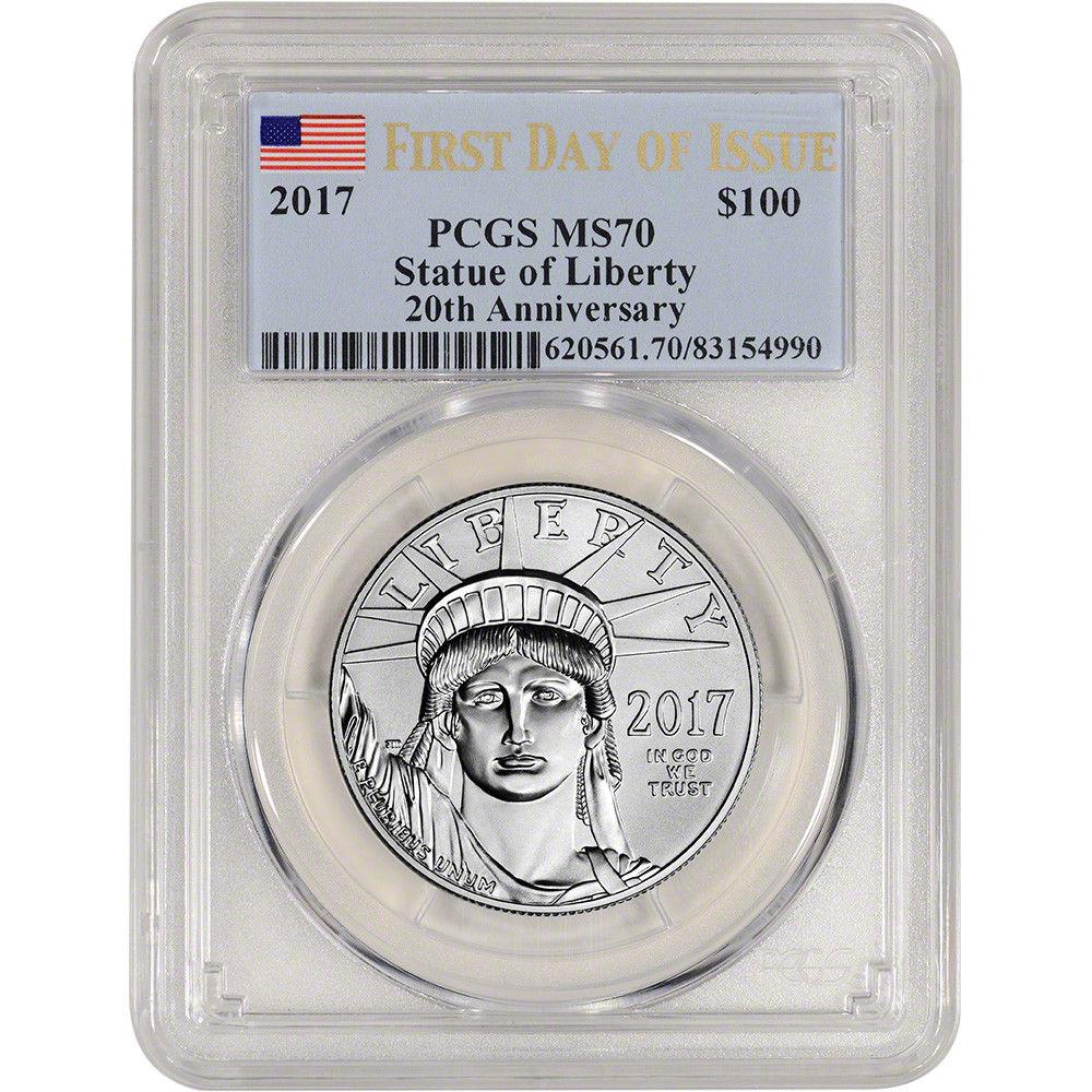 2017 American Platinum Eagle (1 oz) $100 - PCGS MS70 - First Day Issue
