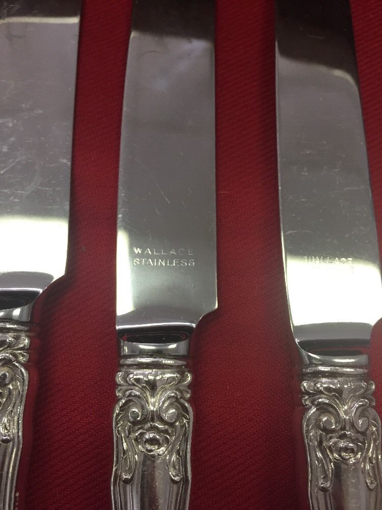 6 PIECE SET OF WALLACE STERLING SILVER DINNER KNIVES FLATWARE