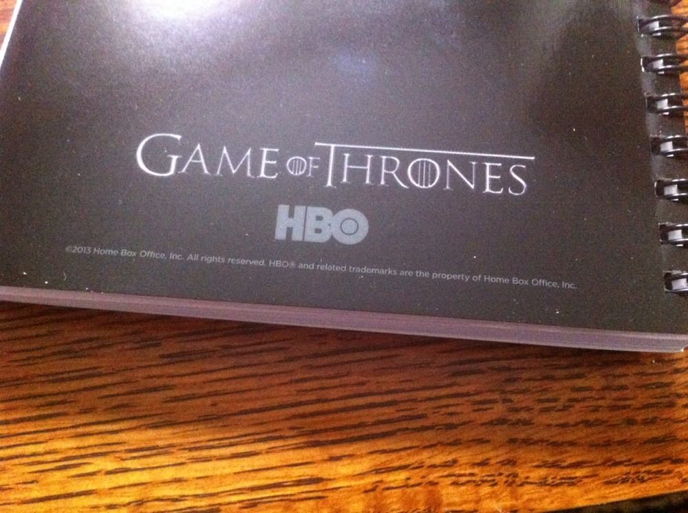 Game Of Thrones HBO Promo Promotional Notebook  WITH PEN MINT UNUSED.