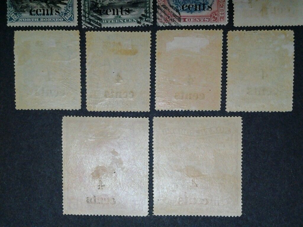 Malaya 1904 North Borneo Complete Set 4c-$10 Overprint 4 Cents-8v Mint & 6v Used