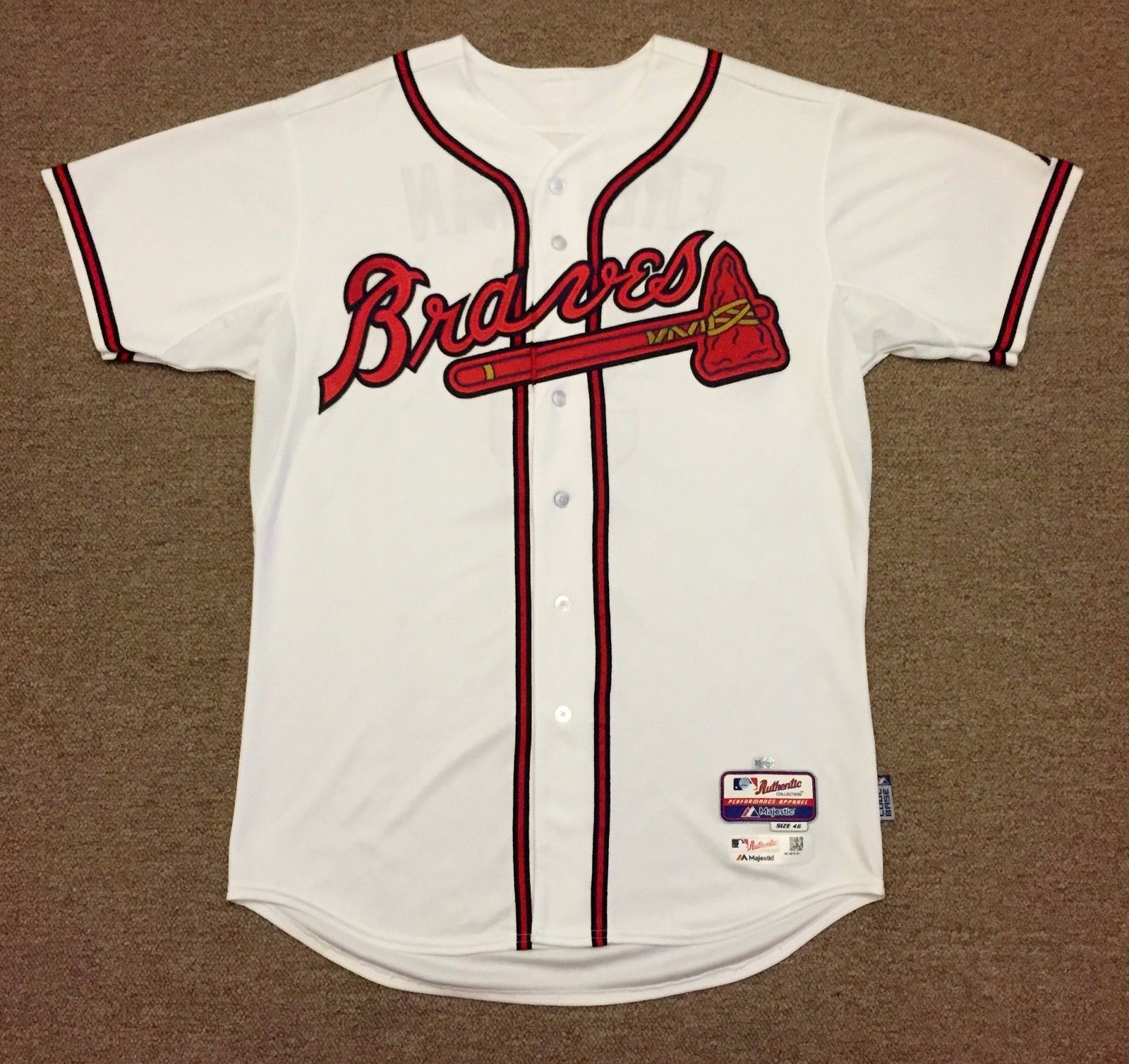 Freddie Freeman MLB Holo Game Used Autographed Insc Jersey 2015 Atlanta Braves