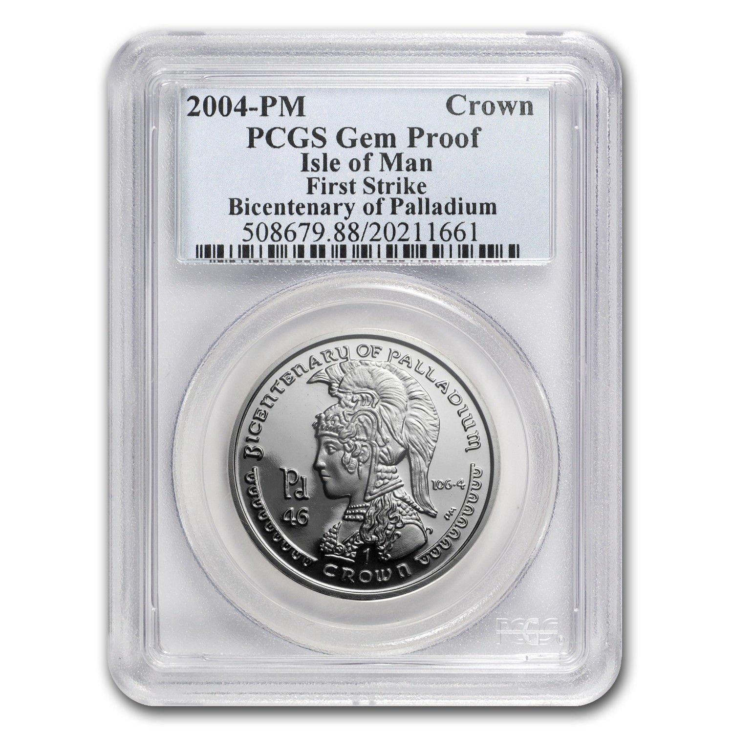 2004 Isle of Man 1 oz Palladium Crown Gem Proof PCGS (FS) - SKU #151059