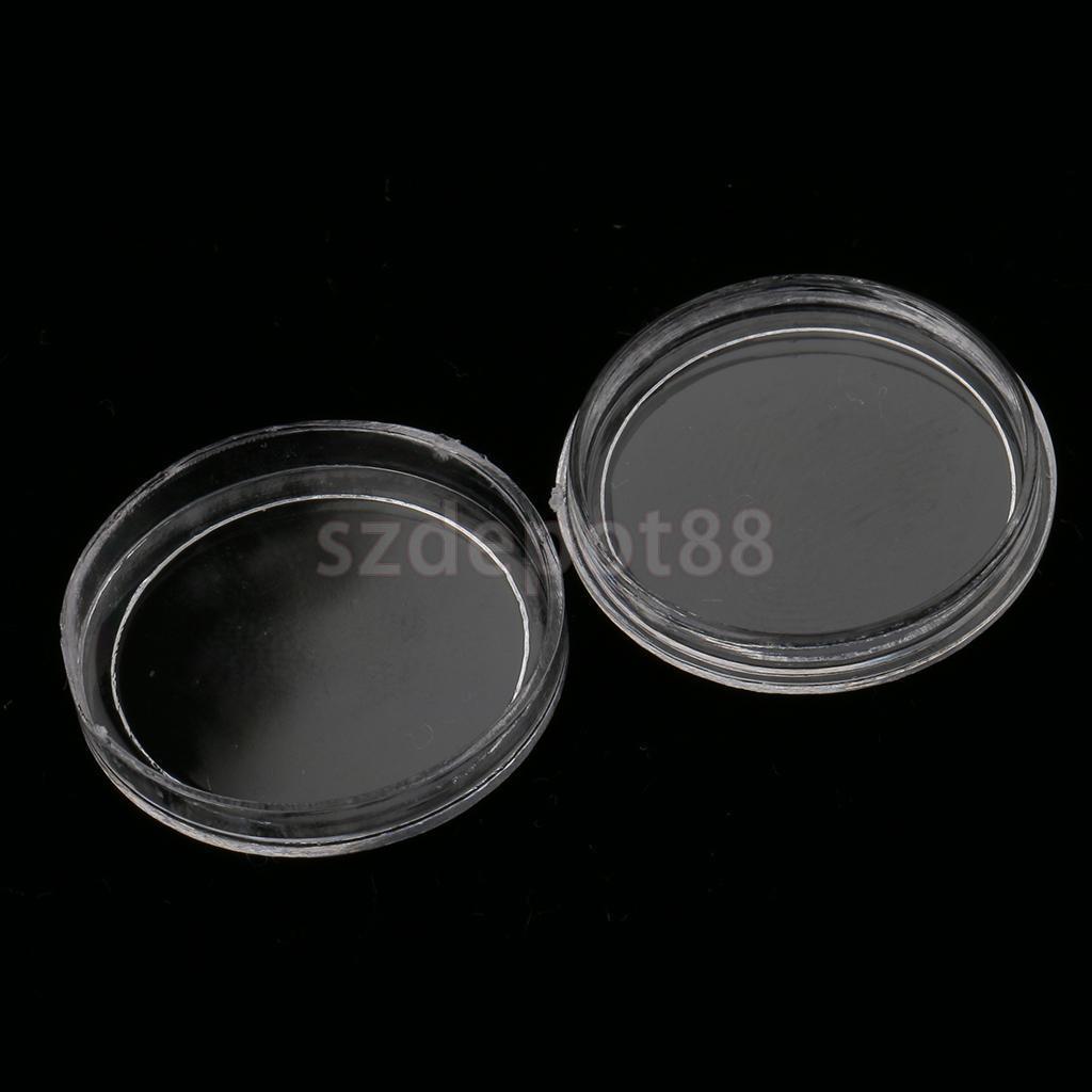 100pcs 19mm Plastic Clear Round Coin Case Capsule Storage Holder Containers