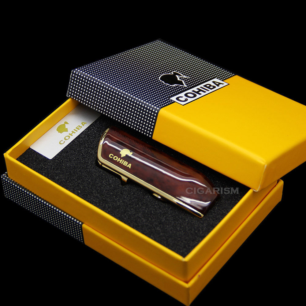 COHIBA Red Wood Snake Mouth Shape Metal Torch Jet Flame Cigarette Cigar Lighter