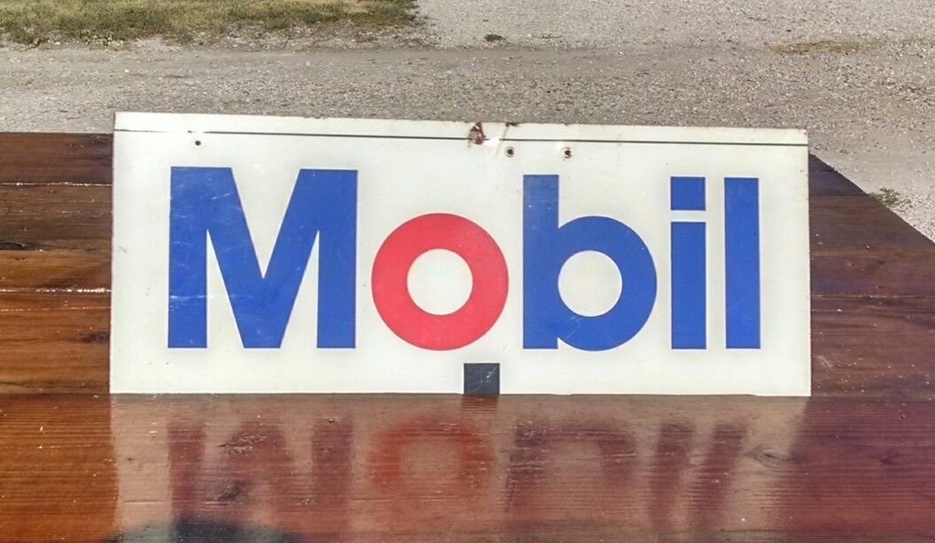 Vintage Original Mobil Oil Mobiloil Gas Metal Tin Tacker Sign