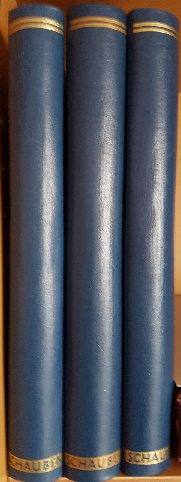 3x Schaubek Clamp Binder Faux Leather Blue