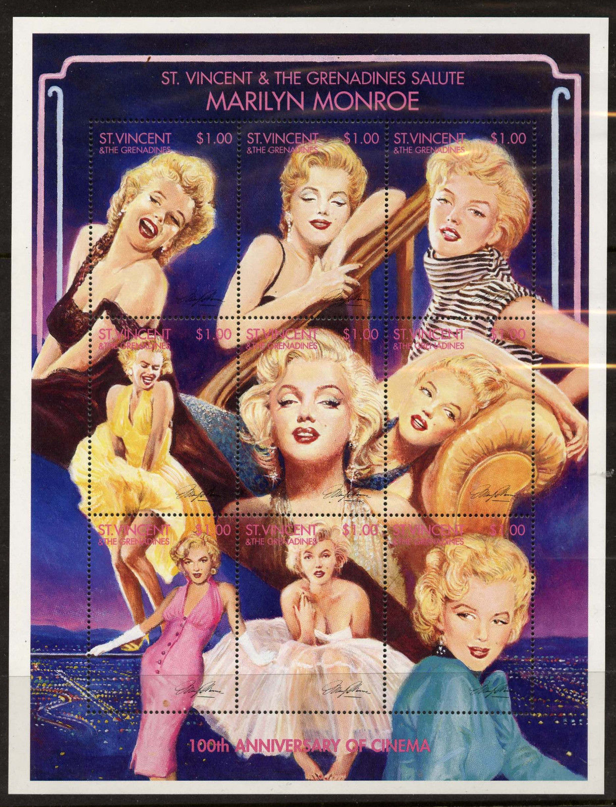 St Vincent 2208-10 MNH Marilyn Monroe