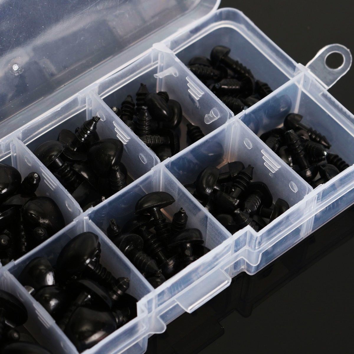 100x 8/9/11/13.5/15mm Black Plastic Safety Nose Triangle For Doll Teddy Stuffed