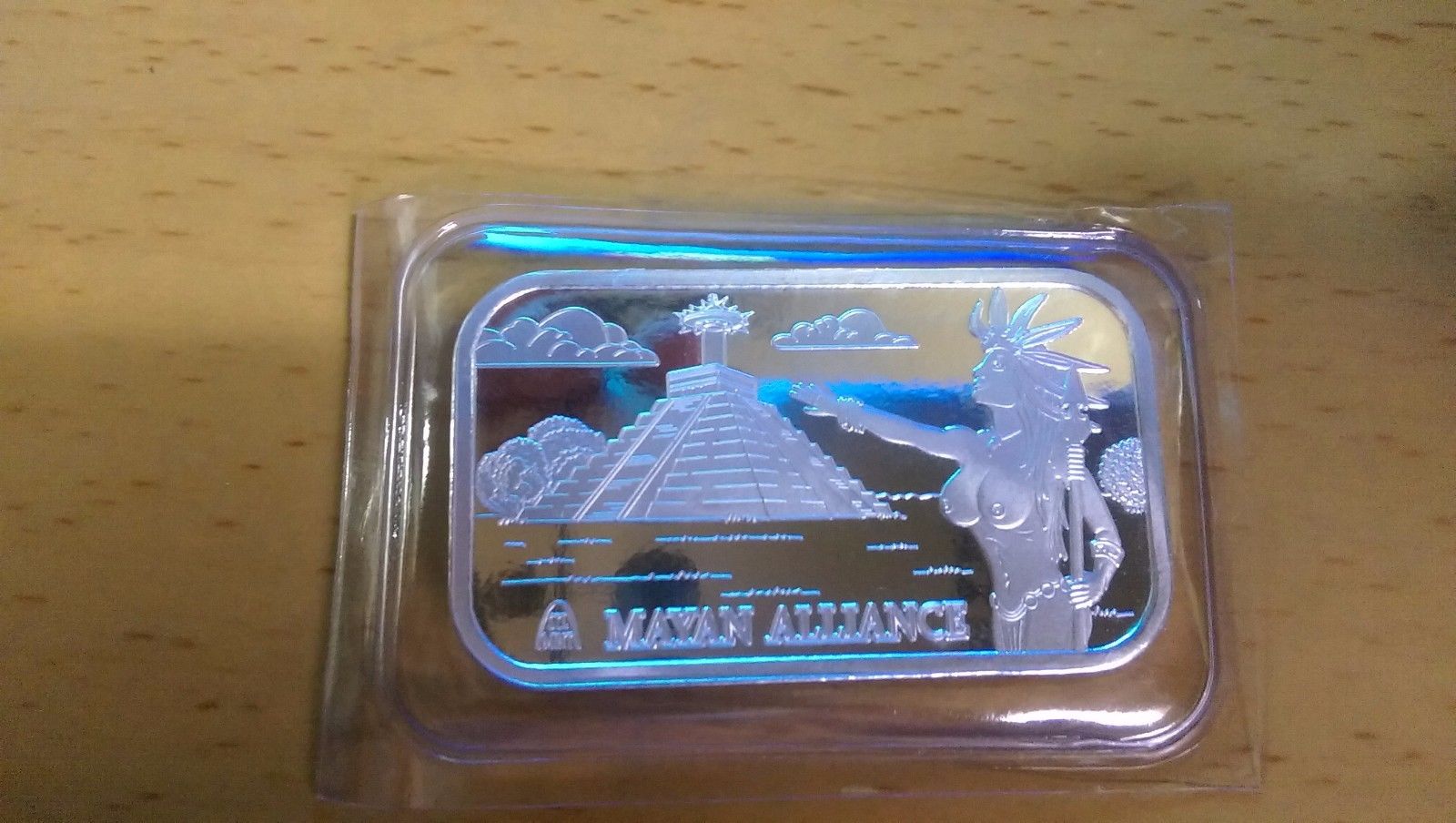 STL Mint Mayan Alliance 1oz .999 SILVER ART BAR nude woman rare