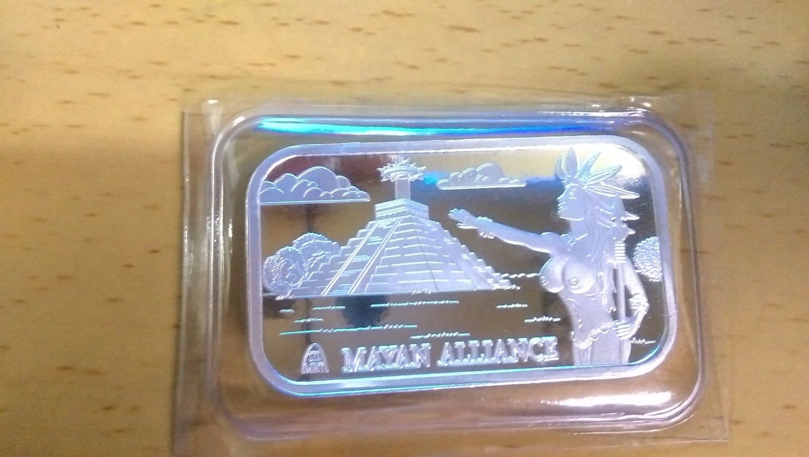 STL Mint Mayan Alliance 1oz .999 SILVER ART BAR nude woman rare