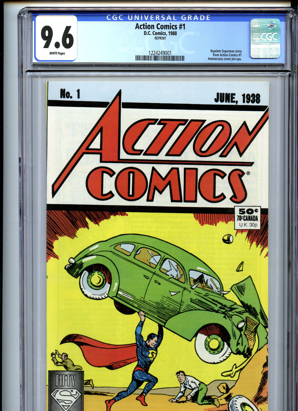 Action Comics #1 (1988) DC CGC 9.6 White Pages Reprint