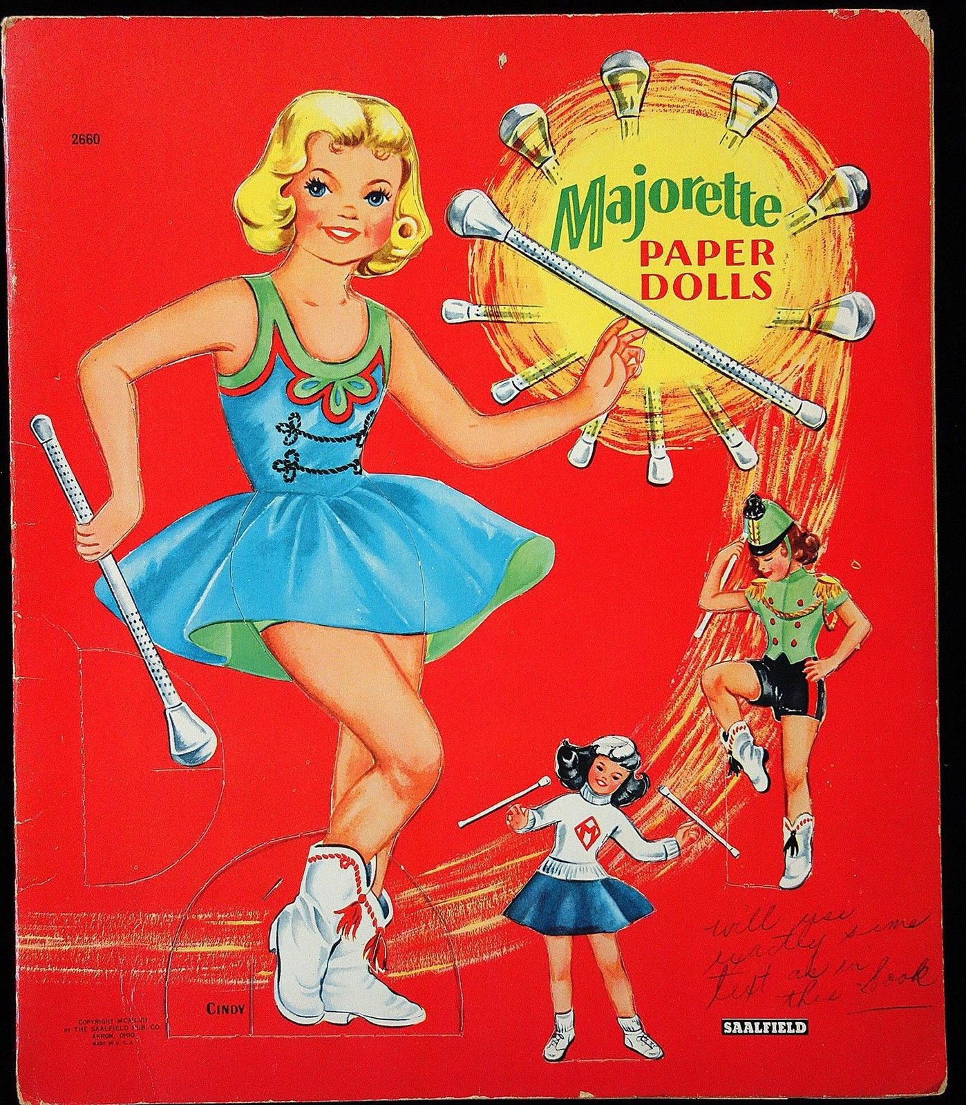 Un-Cut Paper Doll Book - Majorette, Saalfield 1958 - Saalfield Archive