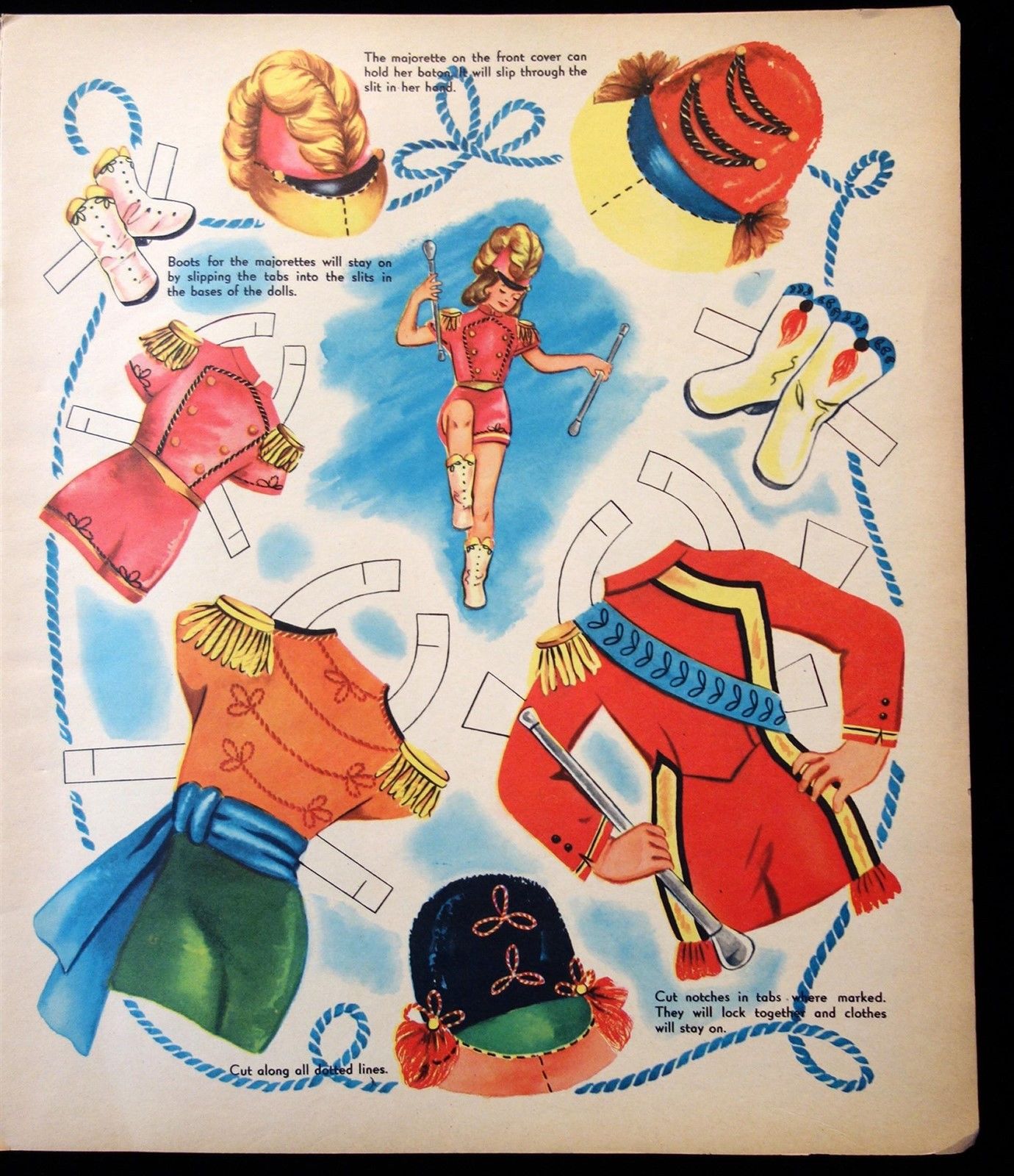 Un-Cut Paper Doll Book - Majorette, Saalfield 1958 - Saalfield Archive