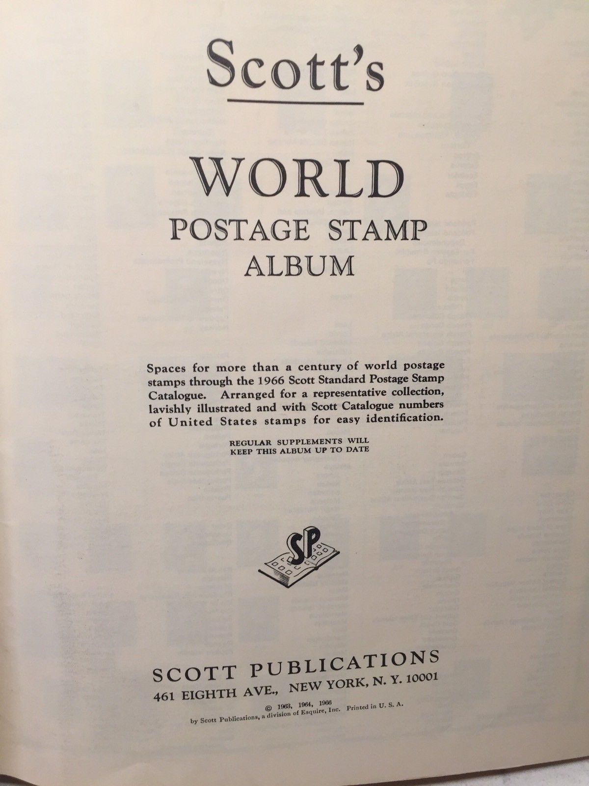 Scott's World Stamp Album 1966 OLD STAMP COLLECTION Estate Sale Find STAMP LOT