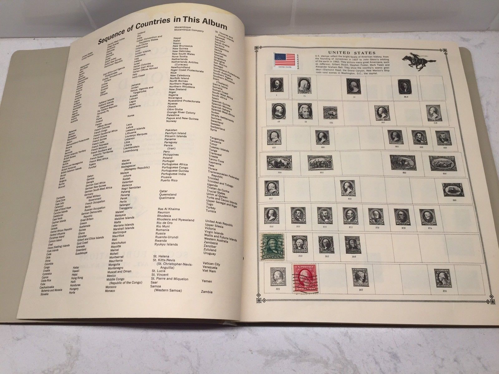 Scott's World Stamp Album 1966 OLD STAMP COLLECTION Estate Sale Find STAMP LOT