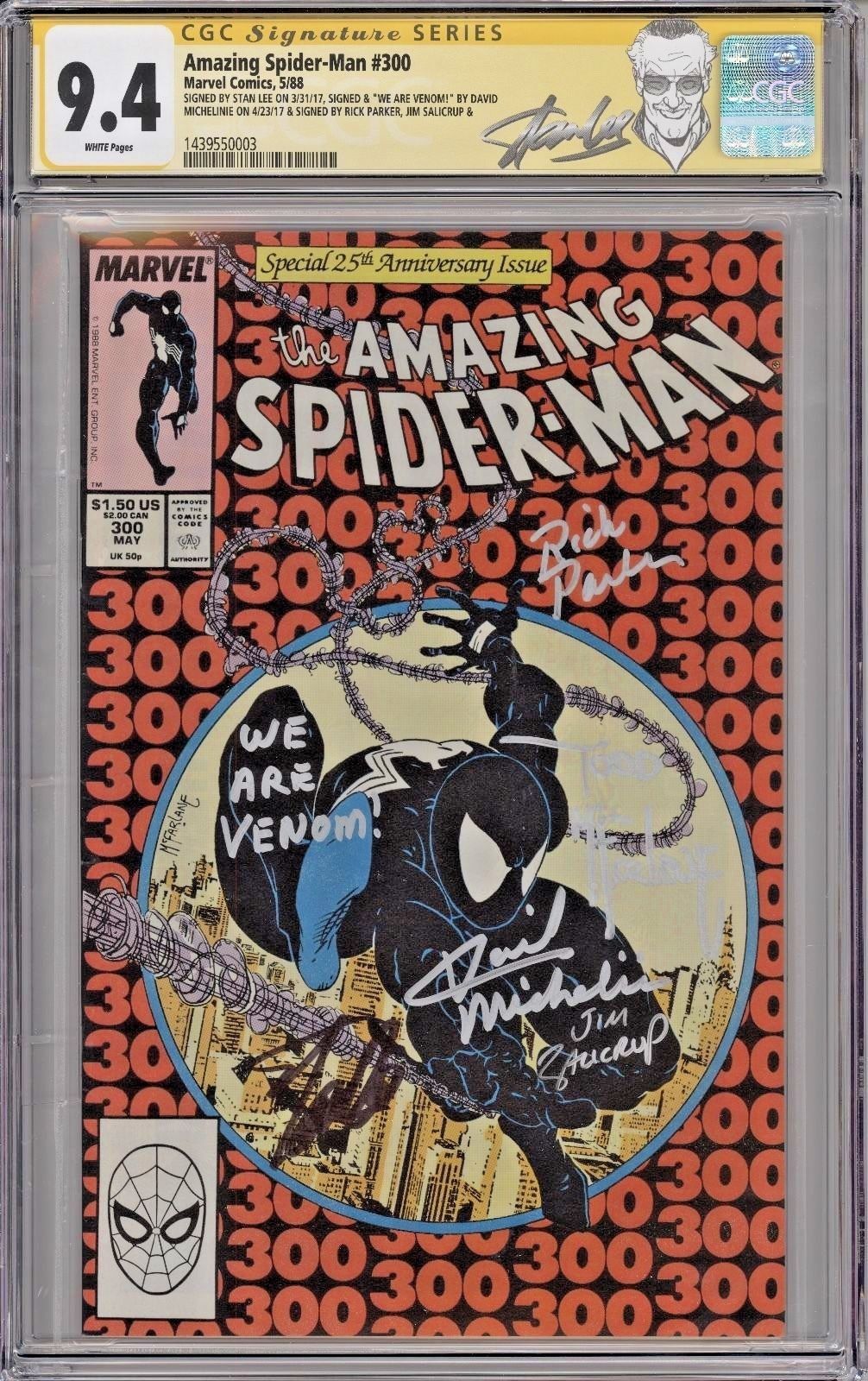 Amazing Spider-Man 300 CGC 9.4 5 x SS Venom Todd McFarlane Stan Lee Michelinie