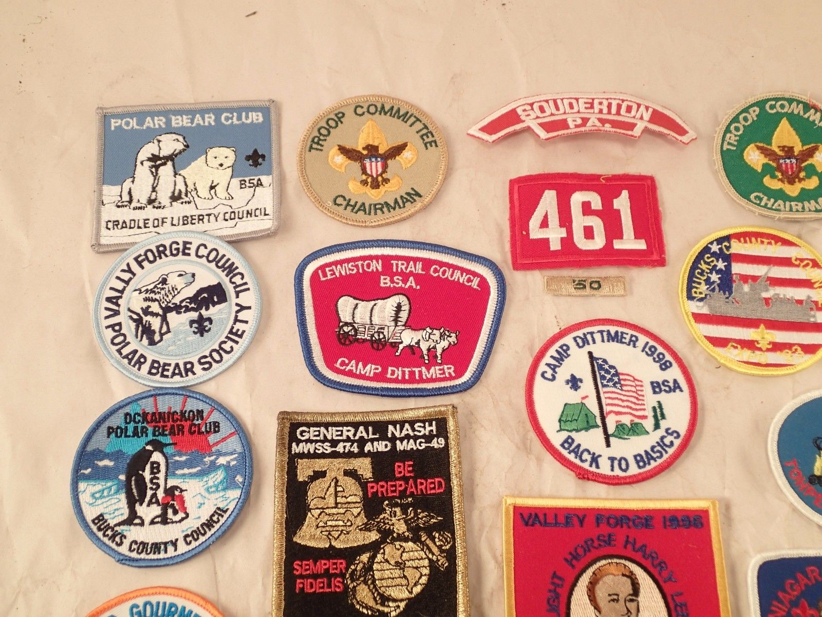 Vintage Lot of 21 Boy Scouts of America Patches, Camping, BSA