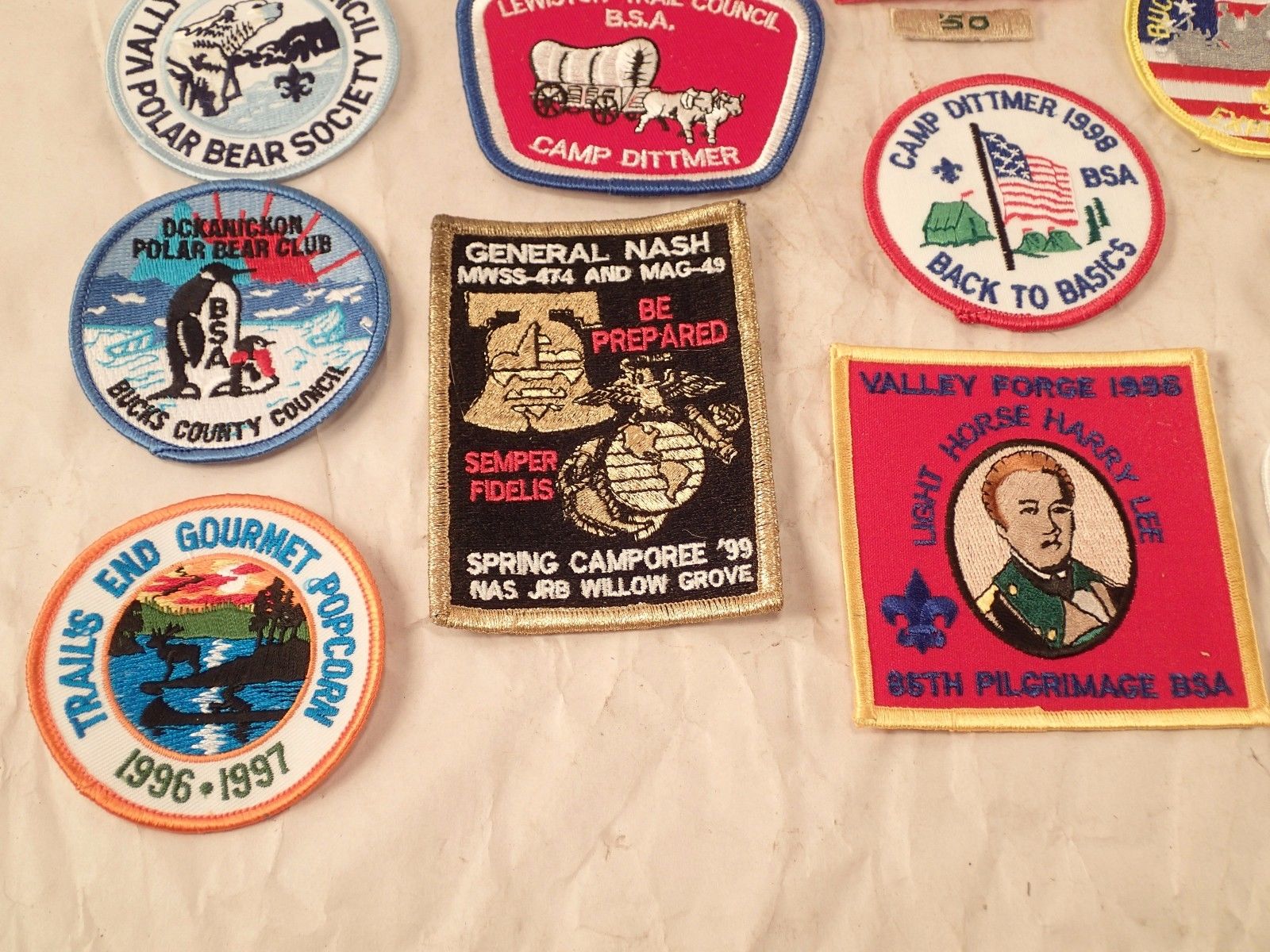 Vintage Lot of 21 Boy Scouts of America Patches, Camping, BSA