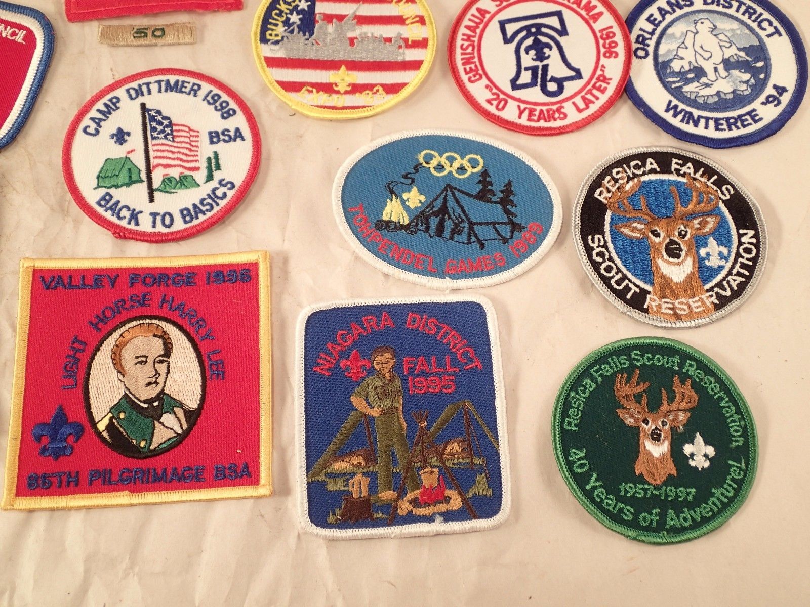 Vintage Lot of 21 Boy Scouts of America Patches, Camping, BSA