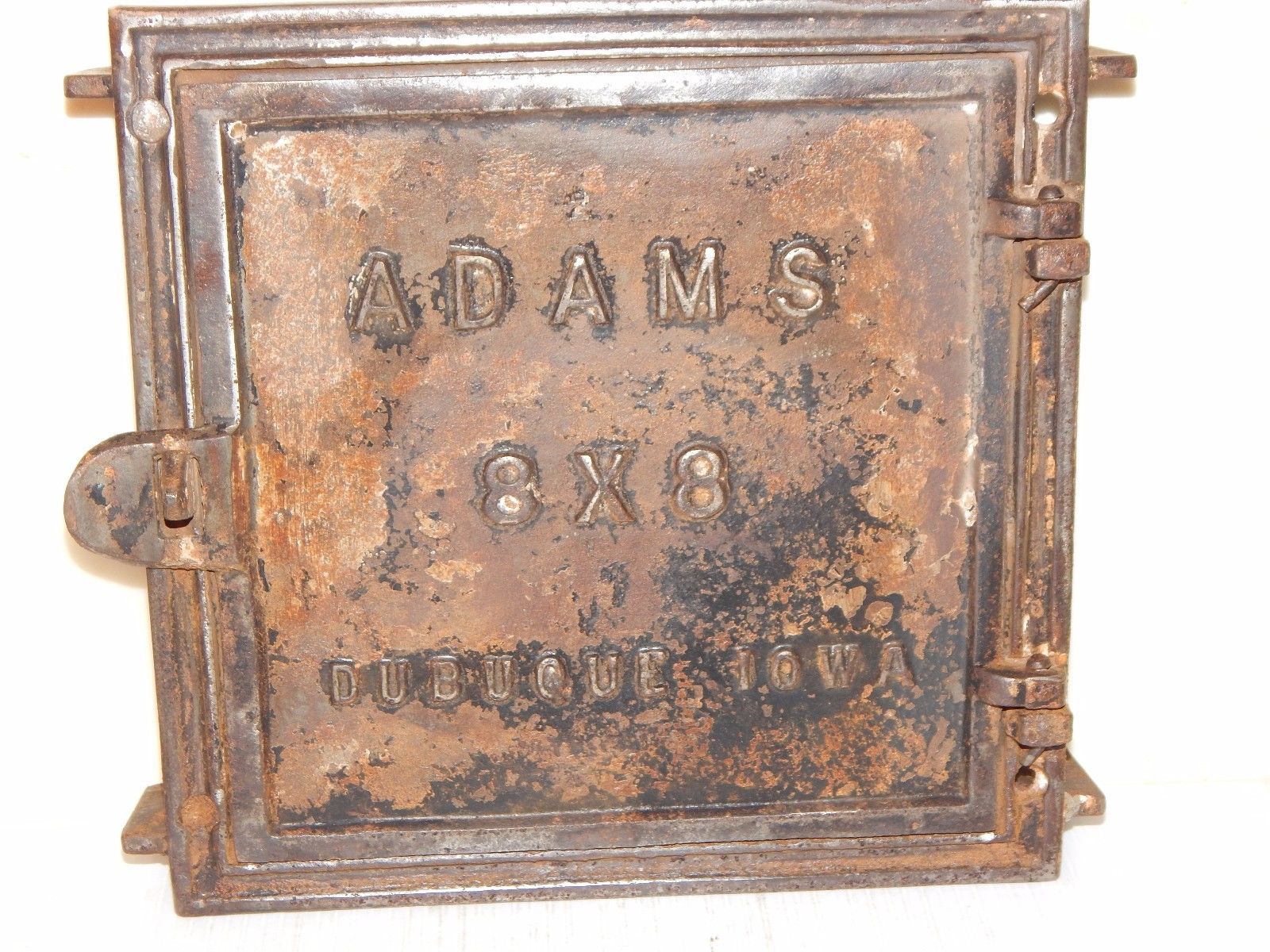 Antique! ADAMS Dubuque, Iowa  8 X 8 Door Wood Coal Cast Iron Furnace Stove Part