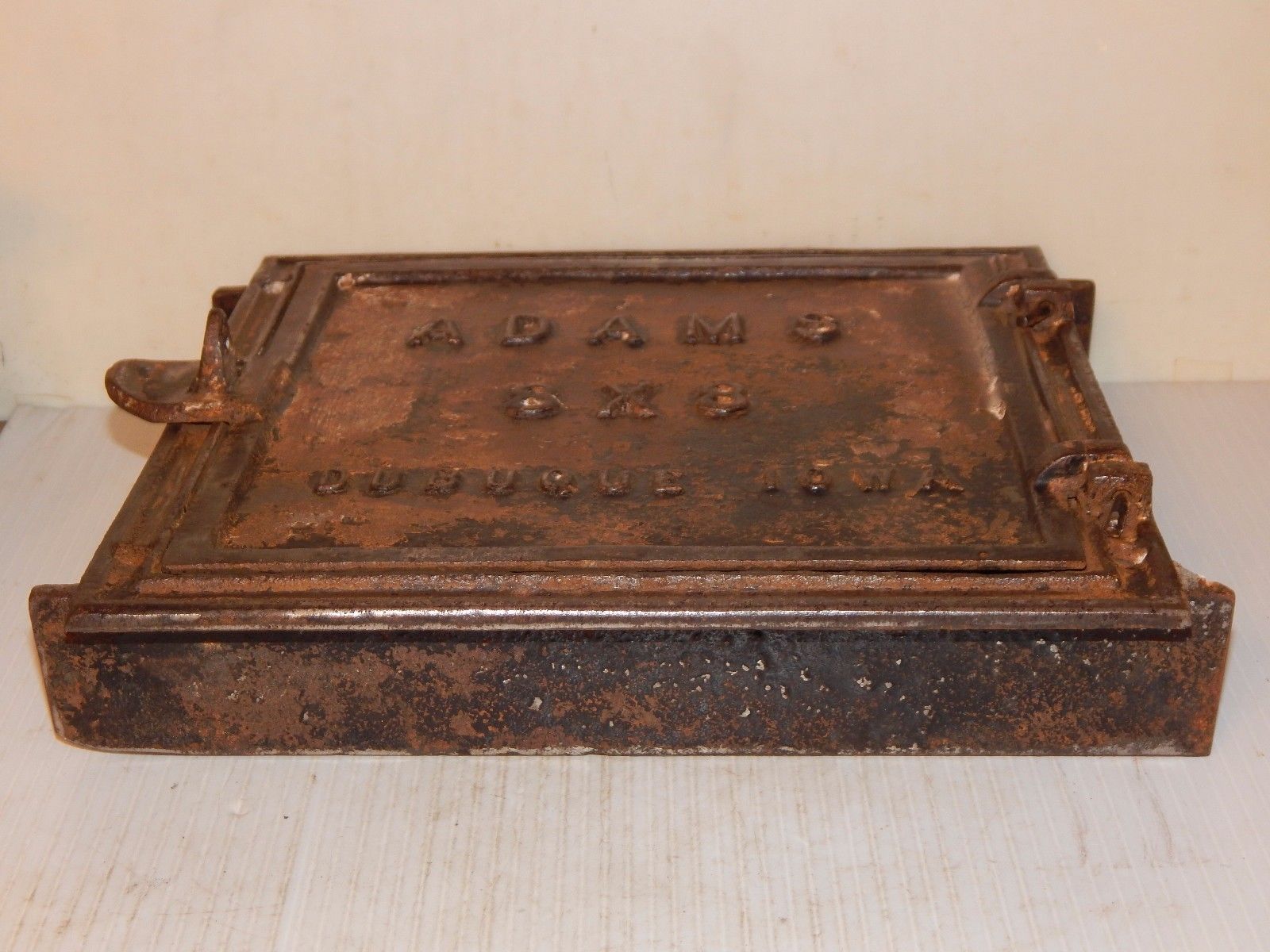 Antique! ADAMS Dubuque, Iowa  8 X 8 Door Wood Coal Cast Iron Furnace Stove Part