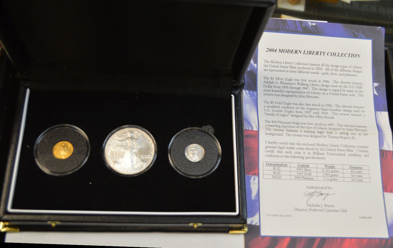 2004 Gold, Platinum, and Silver Eagle Set!  - nice coins, Free Shipping!!!