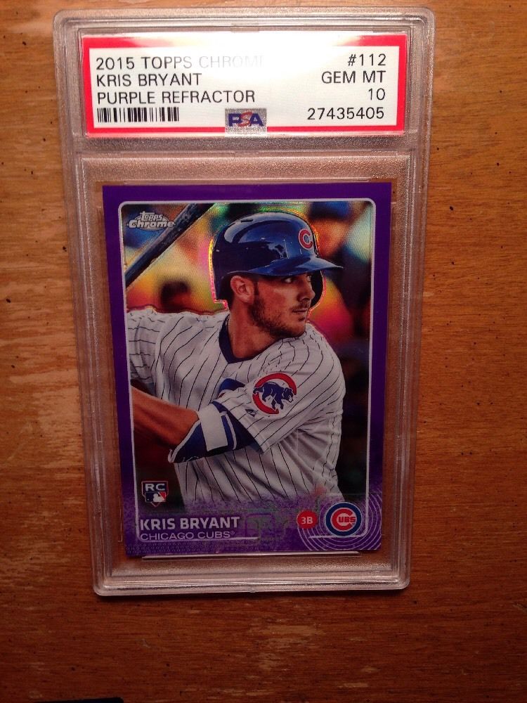 Kris Bryant 2015 Topps Chrome RC /250 Purple Refactor PSA 10!