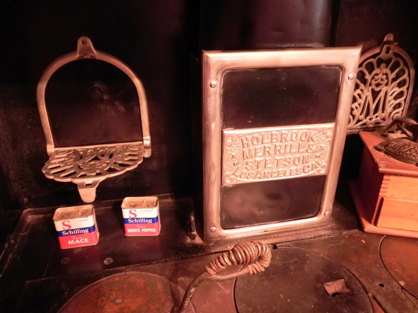 1900s Vintage Wood Kitchen Cook Stove  Holbrook Merill and Stetson