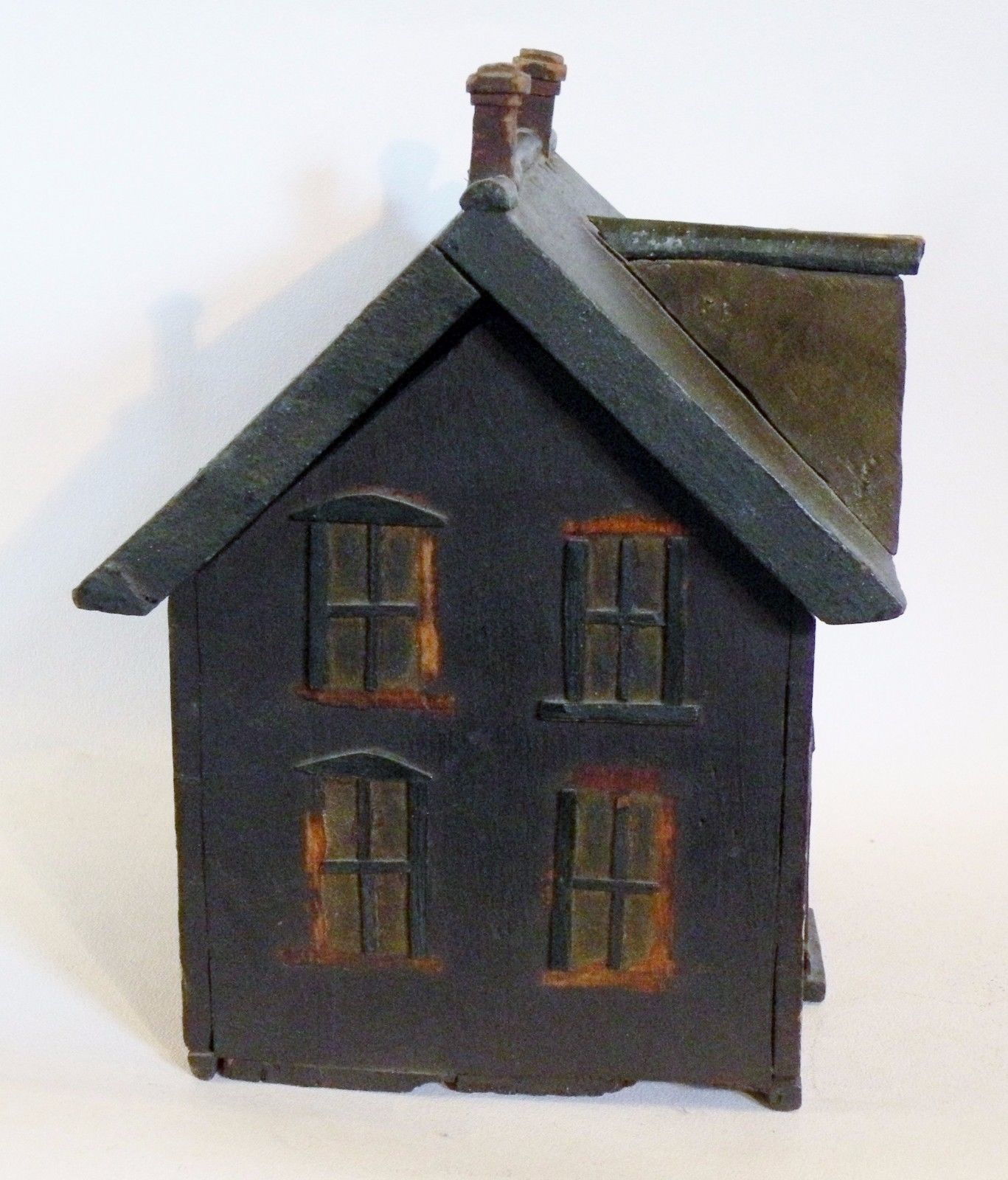 shlf ANTIQUE FOLK ART EARLY AMERICAN GOTHIC STYLE HOUSE COTTAGE MODEL