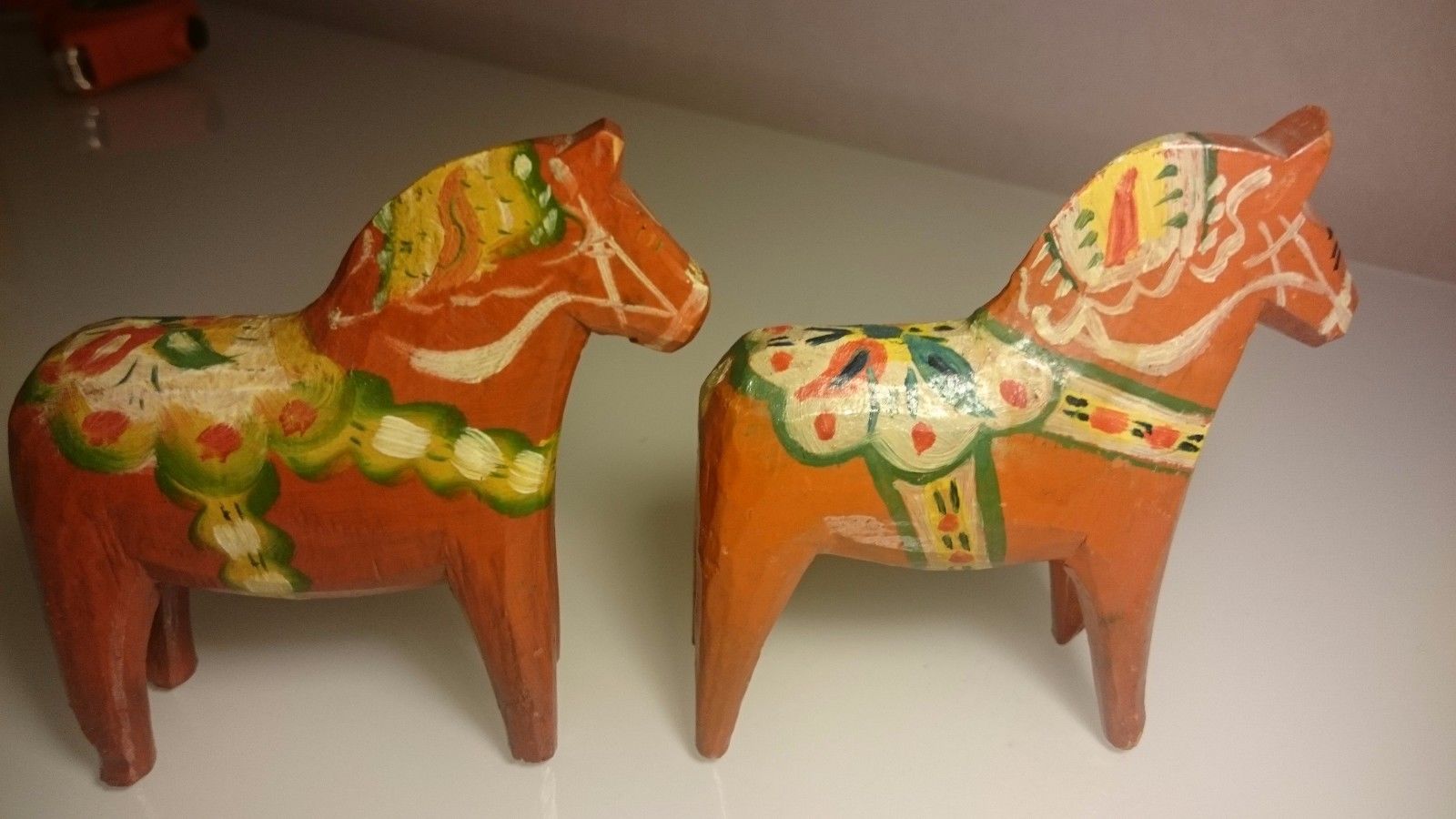 Antique Vintage Swedish Dala Horses Lot Of 2 Horses