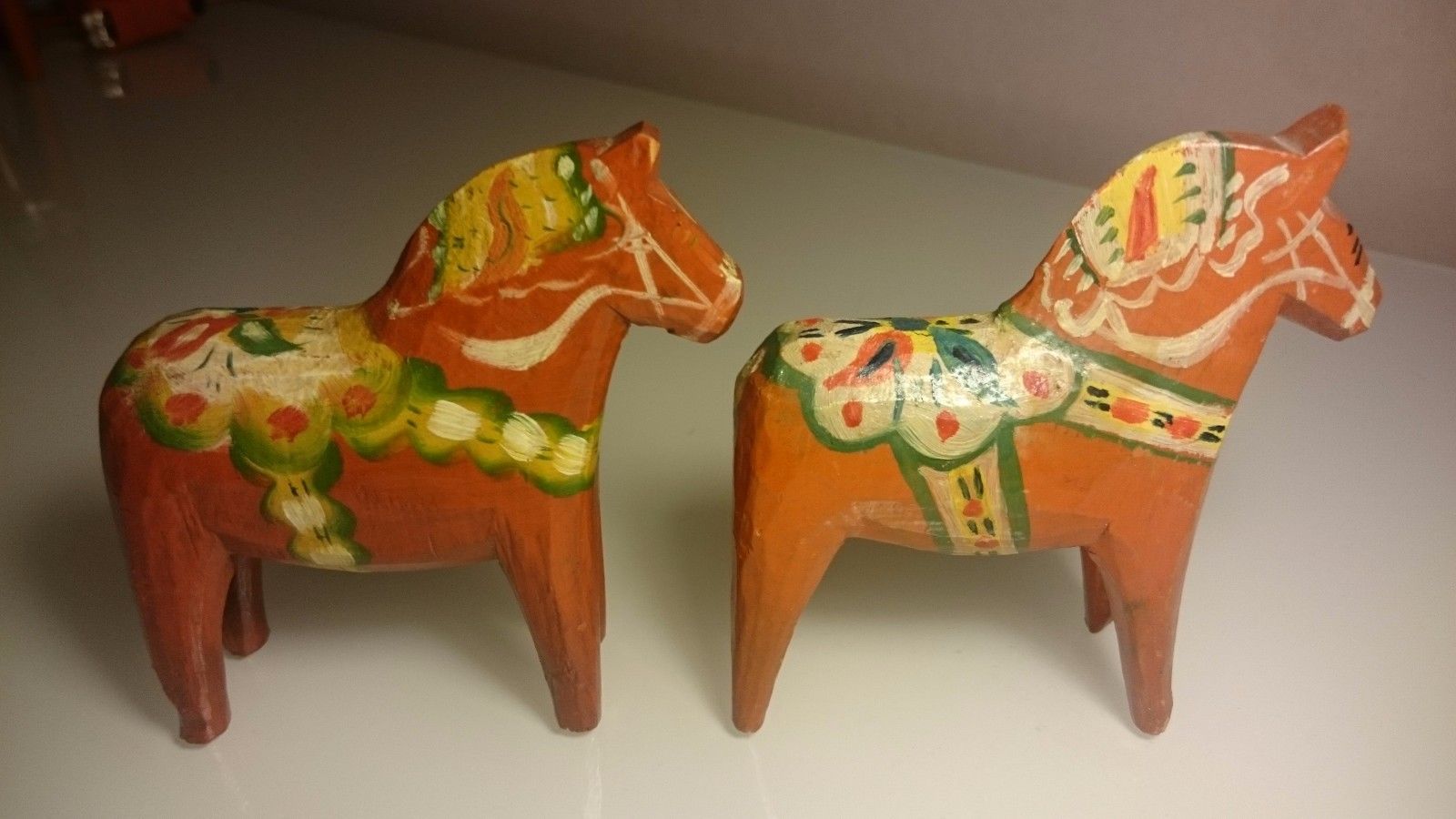 Antique Vintage Swedish Dala Horses Lot Of 2 Horses