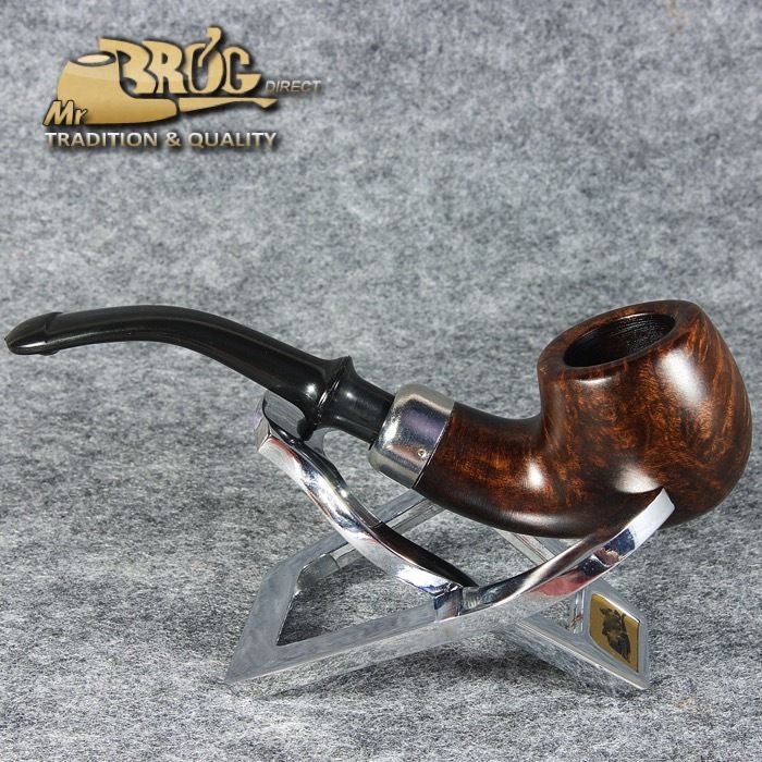 EXCLUSIVE HAND MADE - SMOOTH BRIAR wood smoking pipe " Small Einstein " Brown