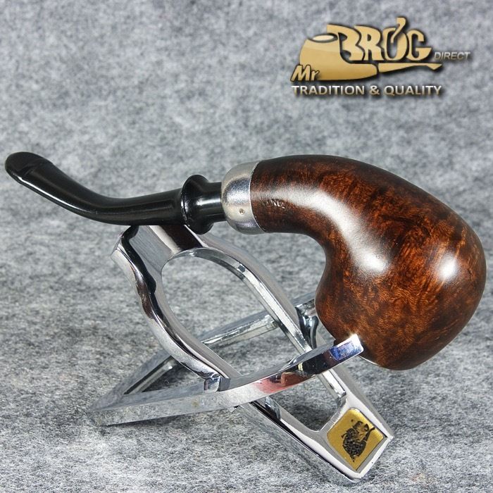 EXCLUSIVE HAND MADE - SMOOTH BRIAR wood smoking pipe " Small Einstein " Brown