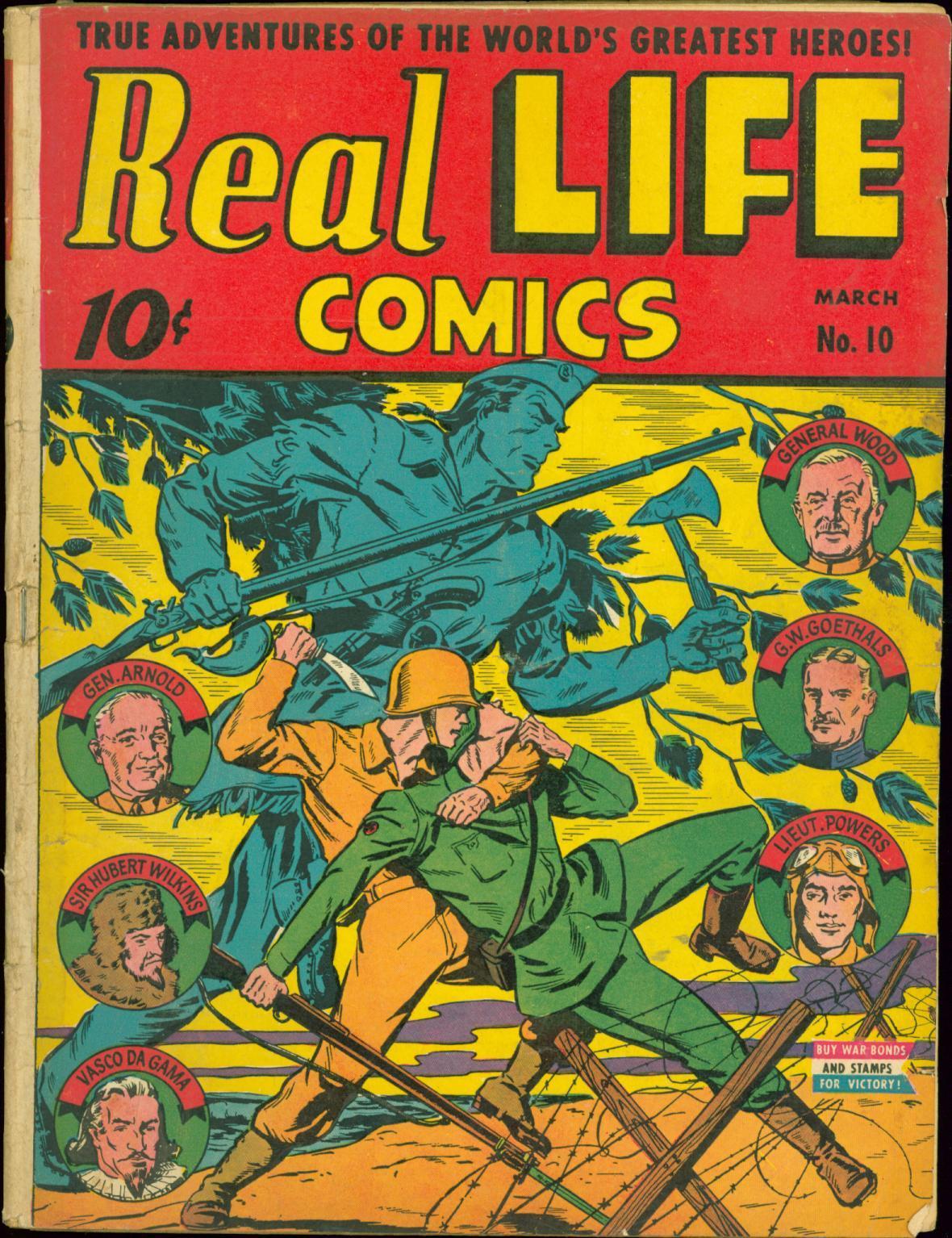 Real Life Comics #10 VG WWII cover Alex Schomburg