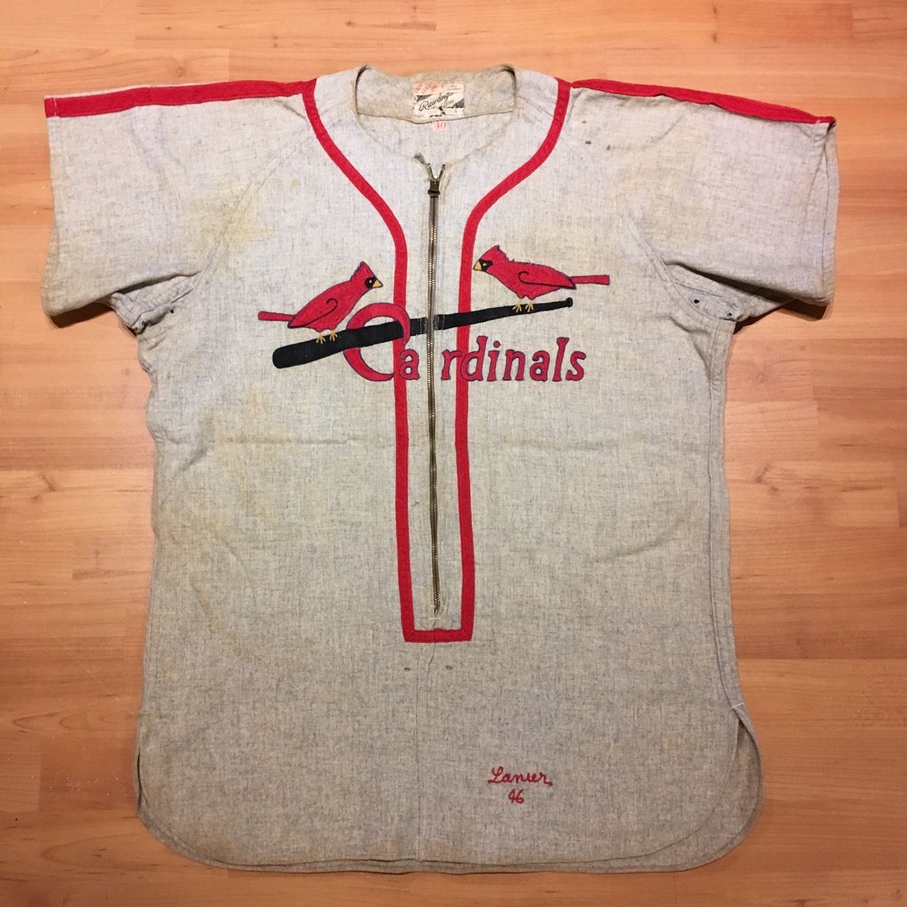 Rawlings 40's vintage 1946 MLB St.Louis Cardinals Max Lanier game-worn jersey