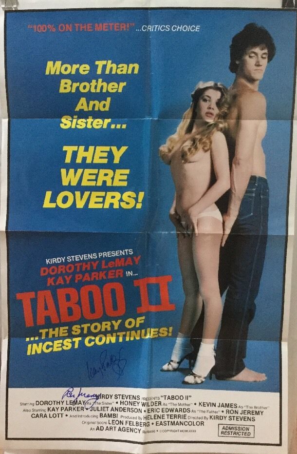 Kay Parker, Ron Jeremy Signed Poster, TABOO II, Autographed RARE