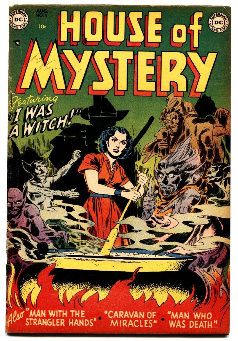 HOUSE OF MYSTERY #5-DC comic book! Rare pre-code horror 1952 WITCH CVR