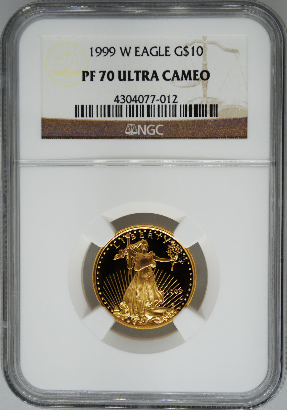 1999-W NGC PF70 UCAM $10 PROOF GOLD EAGLE 1/4 Ounce PR Ultra Cameo West Point