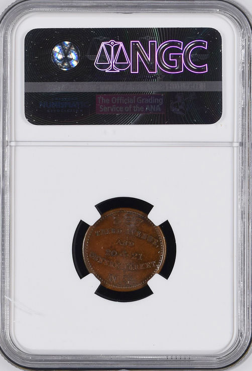 1863 Civil War Token, MS64 NGC - Frederick Rollwagen, NY - BU Store Card