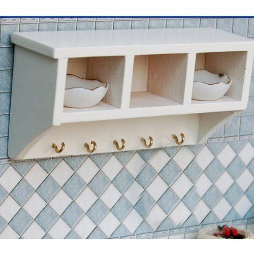 1/12 Miniature Dollhouse Kitchen Wood Wall Bracket White V2W4